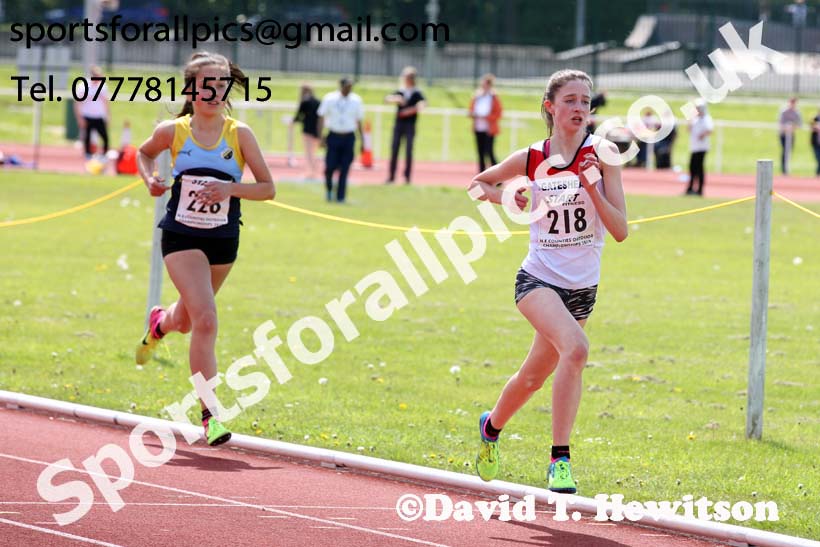 Womens under-17s 1500 metres, 2019 North Eastern Track and Field Champs., Middlesbrough. Photo:  David T. Hewitson/Sports for All Pics